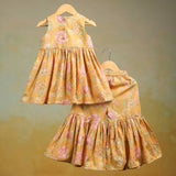 Casa Ninos Yellow Floral Sharara Set