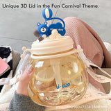 Little Surprise Box,White & Blue Carnival theme Kids Water Bottle, 1000ml