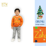 Boys Customised Christmas Sweater - Orange