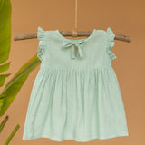 Mamarill Girls Floral Embroidery And Frills Frock