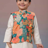 Casa Ninos Green Muslin Jacket Set
