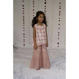 Little Awadh Lotus Jaal Embroidered Chikankari Sharara Set