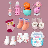 LSB Newborn Baby Girl Wooden Dollhouse Gift Hamper (0-12 months)