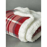 Favori Cotton Knitted Check Design Blanket With Sherpa For Kids
