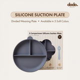 Dodo Baby Silicone Suction Feeding Plate Blue