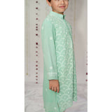 Little Awadh Rainbow Jaal Hand Embroidered Chikankari Kurta