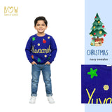 Boys Customised Christmas Sweater - Navy