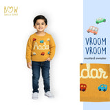 Boys Customised Cars Sweater - Mustard
