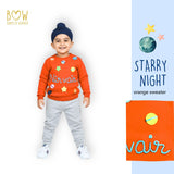 Boys Customised Starry Night Sweater - Orange