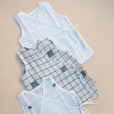 Pure Cloth Newborn Jabla | Handwoven Mull Cotton | Jamdhani Elegance | Set of 3 | Boys