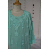 Little Awadh Shaded Pure Chikankari Lehenga Set With Pearls