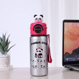 Little Surprise Box,Silver Pink 3d Panda Stainless Steel Kids Water Bottle, 550ml